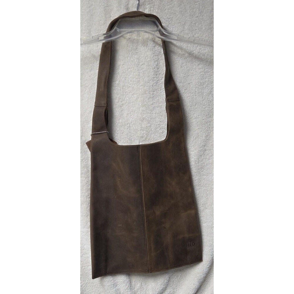 Hide & Drink Leather Tote Purse Bag Single Handled 100% Full Grain Leather Brown - Picture 2 of 6